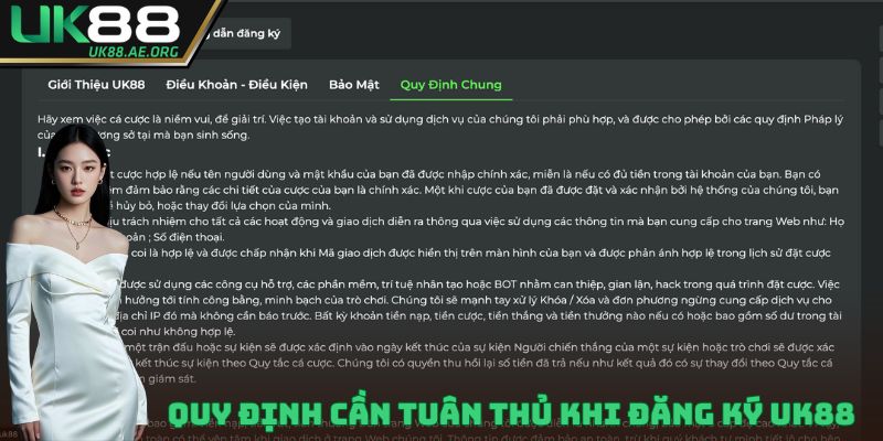 Quy định cần tuân thủ khi đăng ký UK88